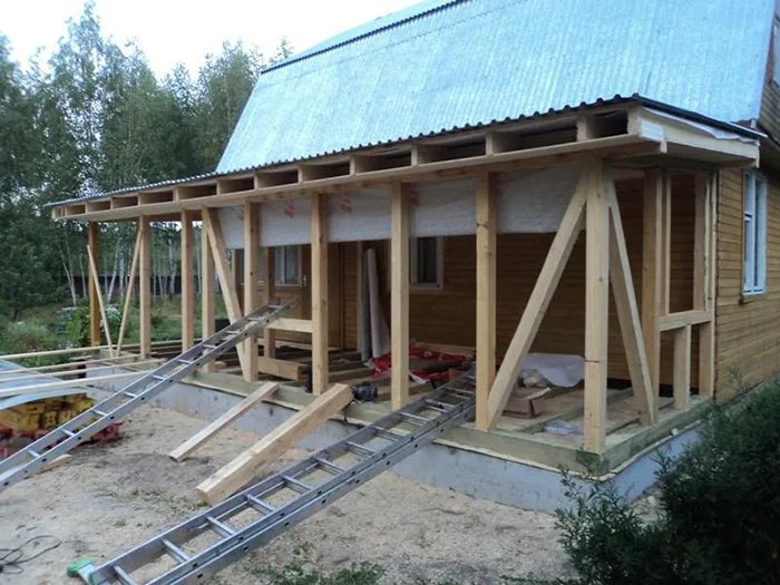 Строительство террасы для деревянного дома