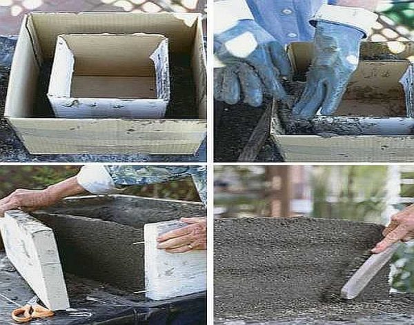 Как сделать цветочный горшок из бетона своими руками