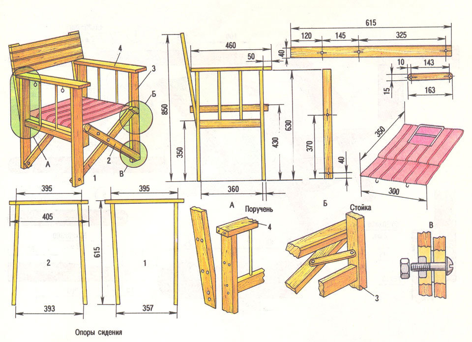 рисунок деревянного стула